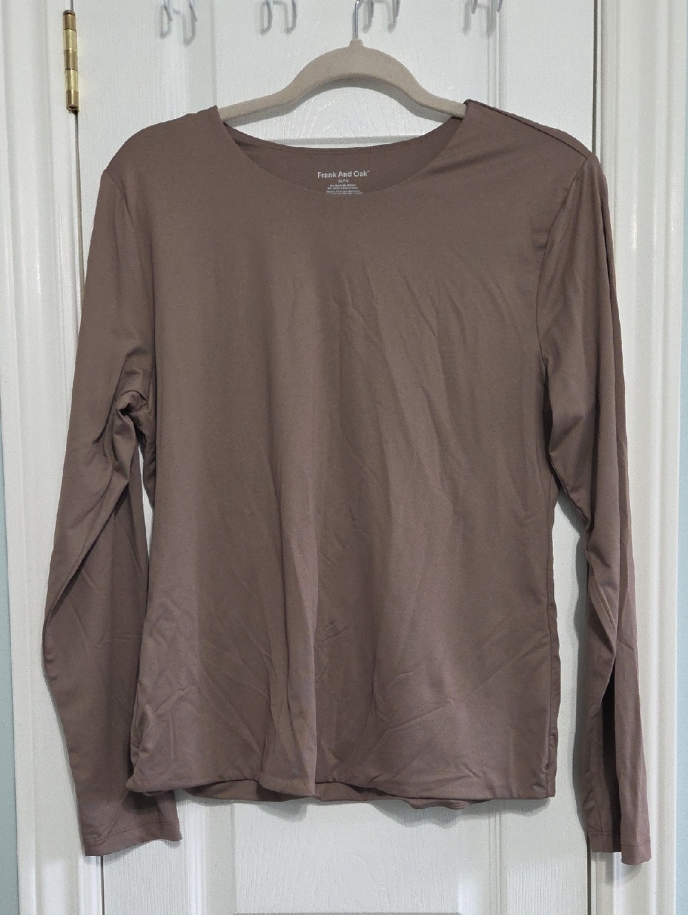 Frank And Oak Long Sleeve Crew Neck Top - Taupe